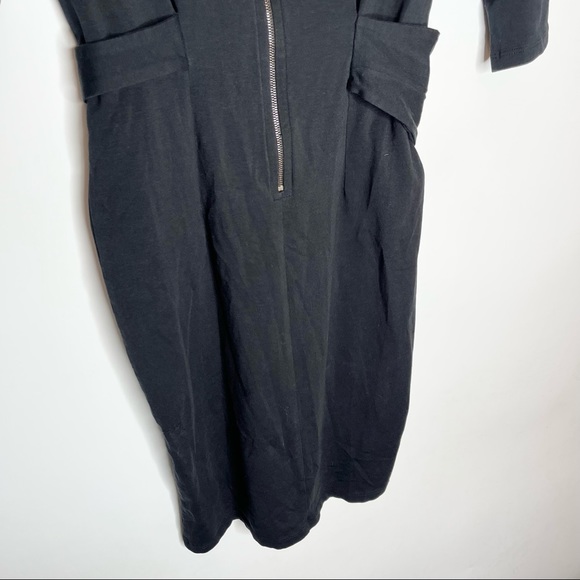 Peruvian Connection Pima Cotton Stretch Sash Black Midi Knee Length Dress Sz XS - Picture 8 of 11